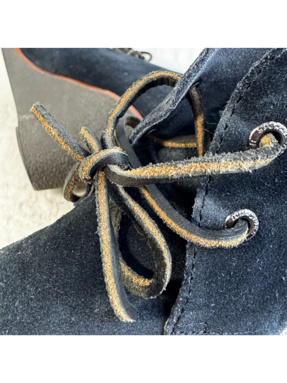 Sperry Top Sider Boots Womens 7 M Harlow Wedge Booties Black Leather 9103037 - Picture 8 of 9